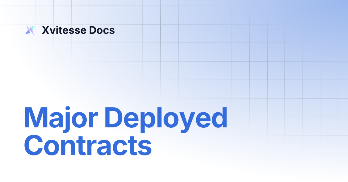 Major Deployed Contracts | Xvitesse Docs